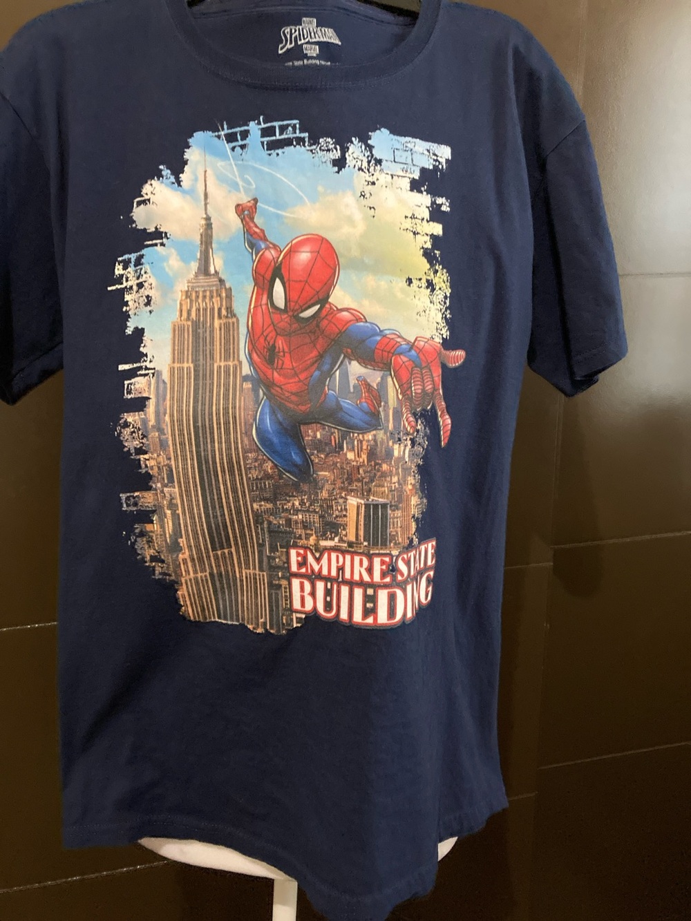 Marvel Spider-Man Graphic Navy Blue Tee with Red & Blue Print
